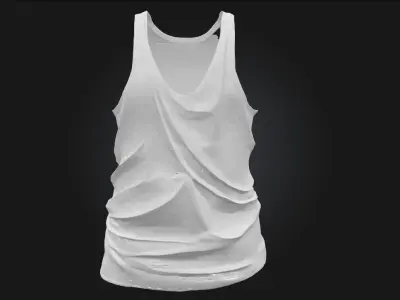 White Tank Top  Minimalist Comfort and Everyday Versatility 3D model