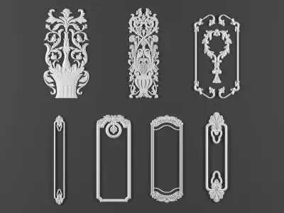 7 ornamental classic decoration 3d model kitbash vol 13 3D model