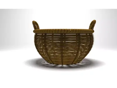 Rattan Basket Low-poly 3D model