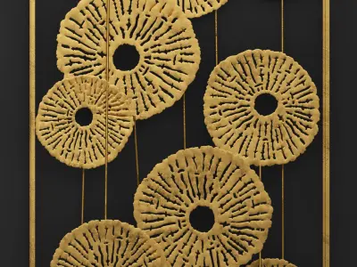 Gold Wall art Sculpture 3D model