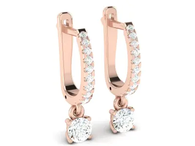 Women earrings 3D print model 11