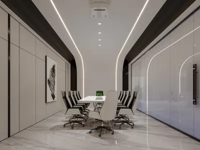 Modern reception lobby office 3D model