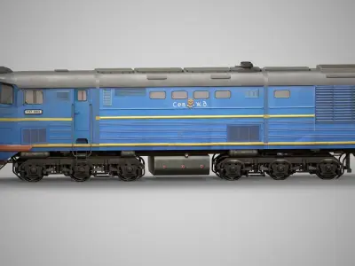  Locomotive TE7 Low-poly 3D model  Low-poly 3D model
