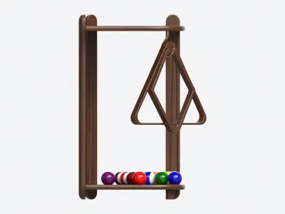 Billiard 10 Cue Corner Floor Rack Dark 3D model