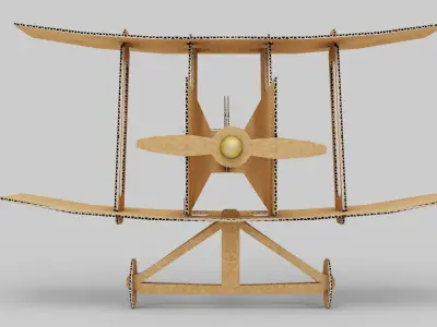 Cardboard Airplane  Low-poly 3D model