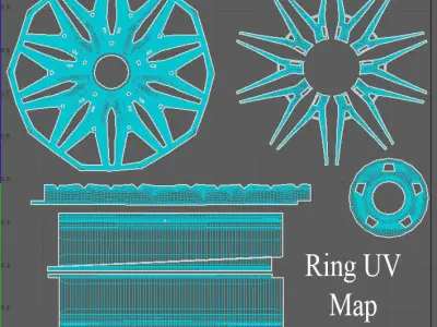 Vossen Hybrid forged Series S21 center Lock car ring Low-poly 3D model