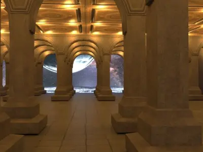 Arcs 3D Scene for Real Time Low-poly 3D model