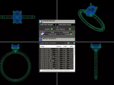 Oval Solitaire Ring Printable model 3dmodel  3D print model