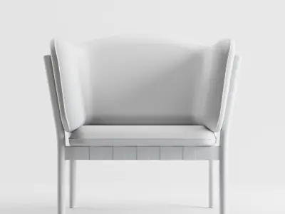 Dowel Armchair by Ton - C4D and Corona Renderer 3D model Low-poly 3D model