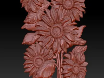 beautiful relief sunflowers 2  3D model