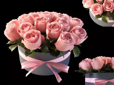 pink flowerbox 3D model