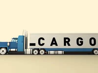TRUCK cargo Low-poly 3D model