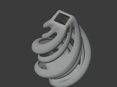 Golden Spiral Vase High-Quality 3D Model Low-poly 3D model