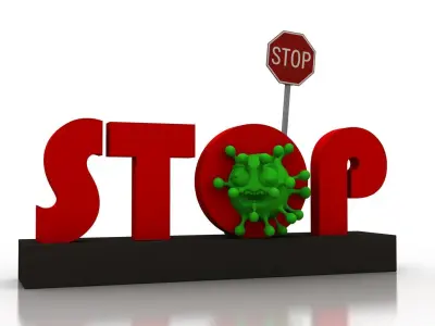 Stop coronavirus spread Low-poly 3D model