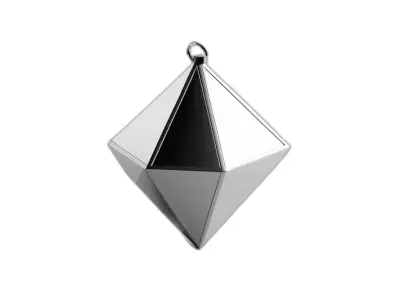 Shiny Metallic Geometric Ornament Pendant Low-poly 3D model