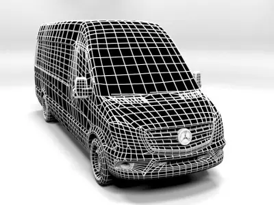 MERCEDES SPRINTER XL 2014 LOWPOLY Low-poly 3D model