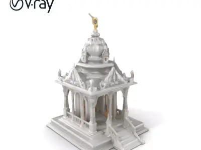 Exquisite Ornate Temple Architectural model pack Low-poly 3D model