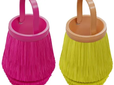 Hermes Toupet Fringed Bag Low-poly 3D model