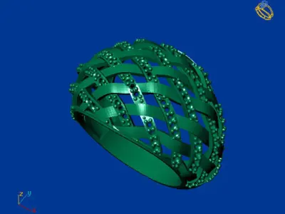 Women Stone Rings Diamond 3D print model