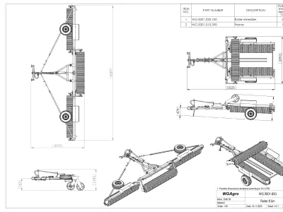 WG 0001 - Complete range of 18 semi-mounted multipurpose roller 3D model