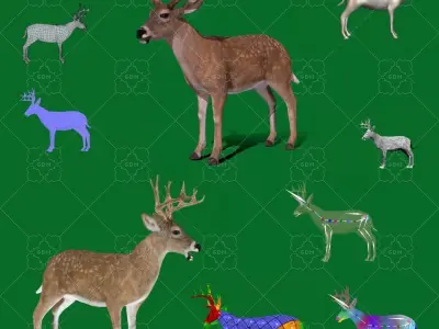 Virginia Deer Low-poly 3D model