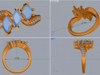 ring woman  3D print model 7