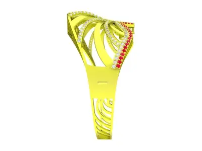 A6436 Luxury Art Diamond Women Bangle Bracelets 3D print model