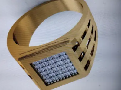 anillos con piedras cubic centrales  3D model