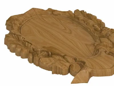 Carved panel painting STL 3D model buy