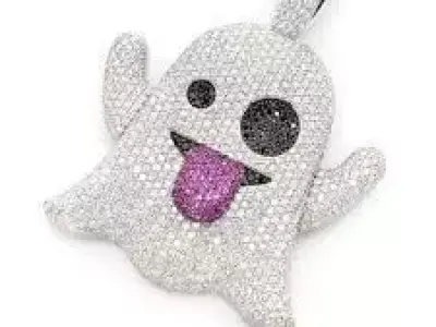 Ghost emoji diamond pendant 3D print model