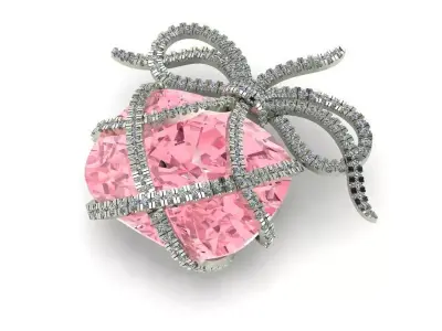 Diamond Bow Pendant 257 3D print model