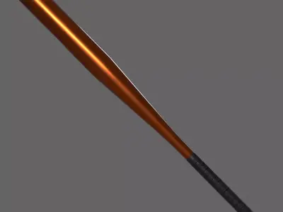 PBR Baseball Bat Orange Low-poly 3D model