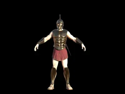 Modular Spartan Warrior Low-poly 3D model