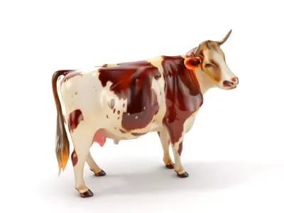 Realistic Farm Cow D Model Pack Low-poly 3D model