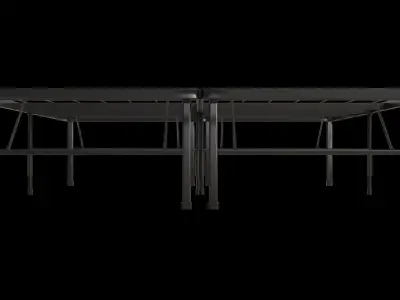 King Metal Platform Bed Frame 3D model