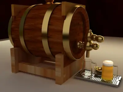beer barrel 3D model