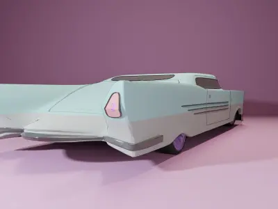 Retro-futuristic cruiser concept 3D model
