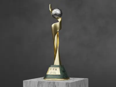 Women Worldcup Trophy Low-poly 3D model