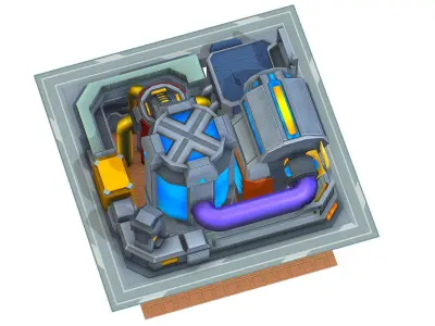 isometrical fuel rig platform station upgrade 5 Low-poly 3D model