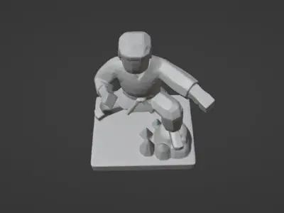 lowpoly Karate statue 3D print model