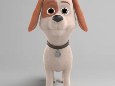 Ruby cartoon dog  Maya Rig  Low-poly 3D model