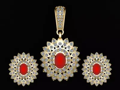 MANKA FLOWER  STYLE  LOCKET SET 3D PRINTABLE MODEL  3D print model