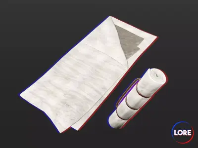 Medieval Knightly Accessory Bedroll Low-poly 3D model