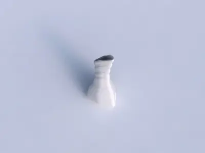 Vase puffy tappered triangle with smooth horizontal ribbons  3D print model