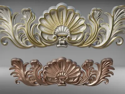 Central crown decor Low-poly 3D model