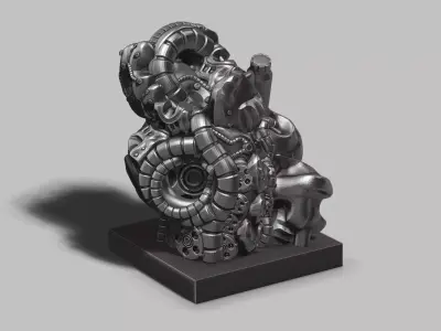 Modern Abstract robotic sculpture 3d print model 150 3D print model