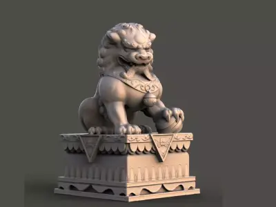 Chinese Lion Statue 3D model get
