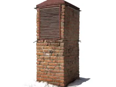 Brick ventilation column scan 40 Low-poly 3D model