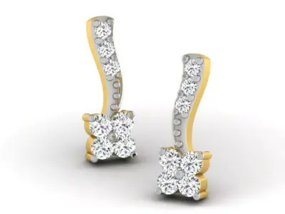 Diamond Earrings 3D print model shop