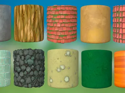 30 Materials Stylized Starter Pack Kit Texture